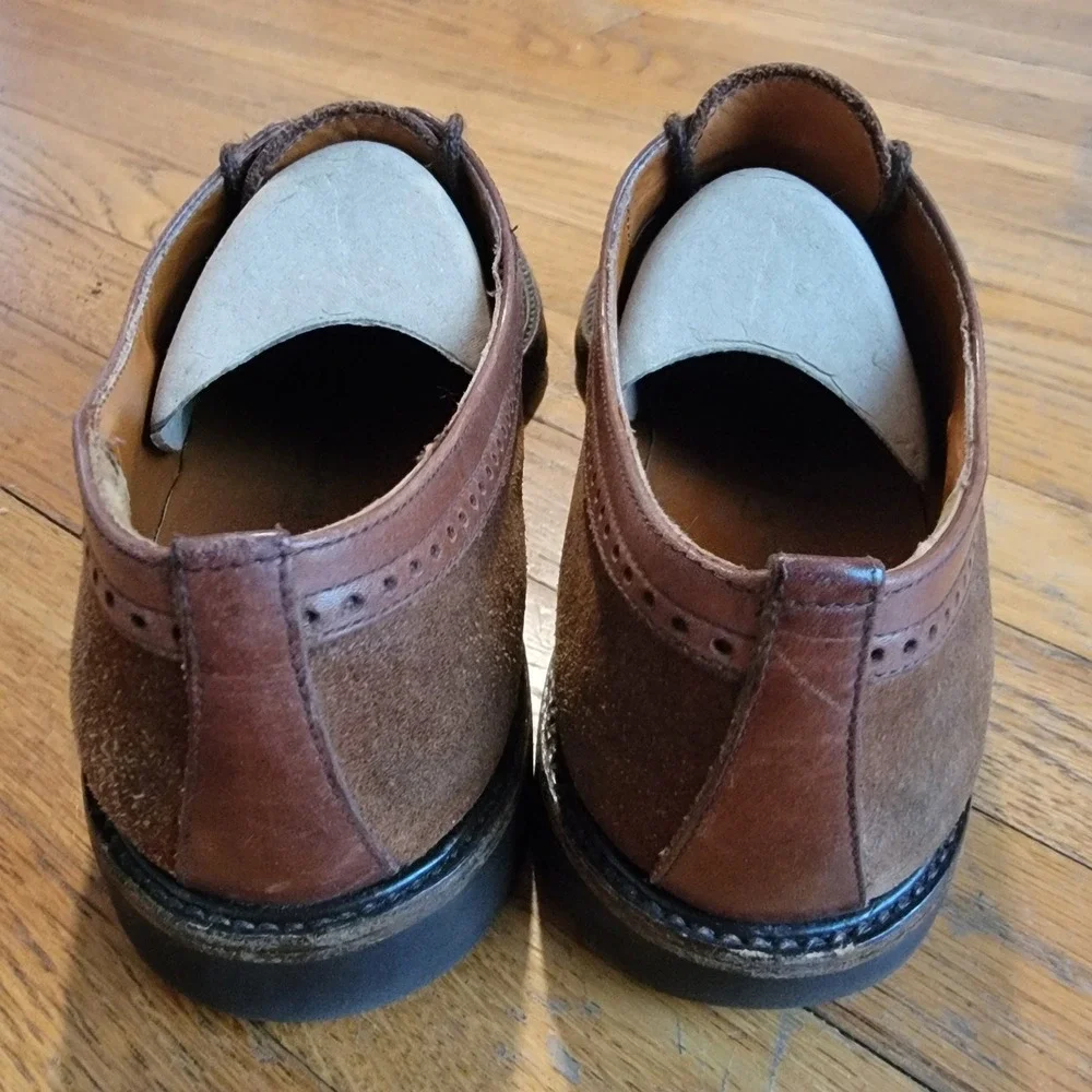 Salvatore Ferragamo Studio Men's Size 10.5B Brown Suede Wingtip Oxford Derby‎